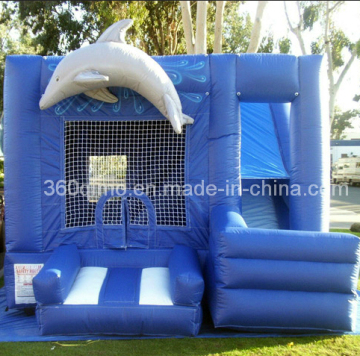 Inflatable Dolphin Bounce Slide Combo (BMBC240)