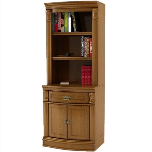 Bibliothèque en bois double classique avec armoire