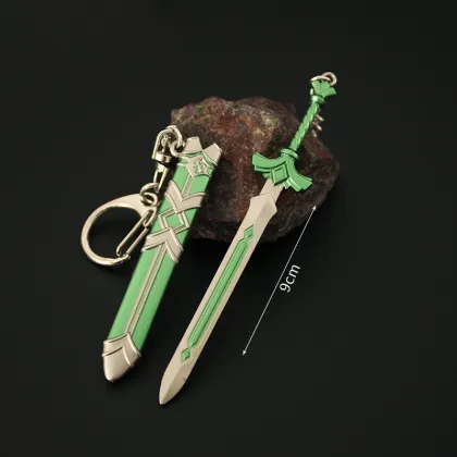 Hyrule Fantasy Zelda Zora Sword Metal Pendant Keychain - Anime Game Merchandise
