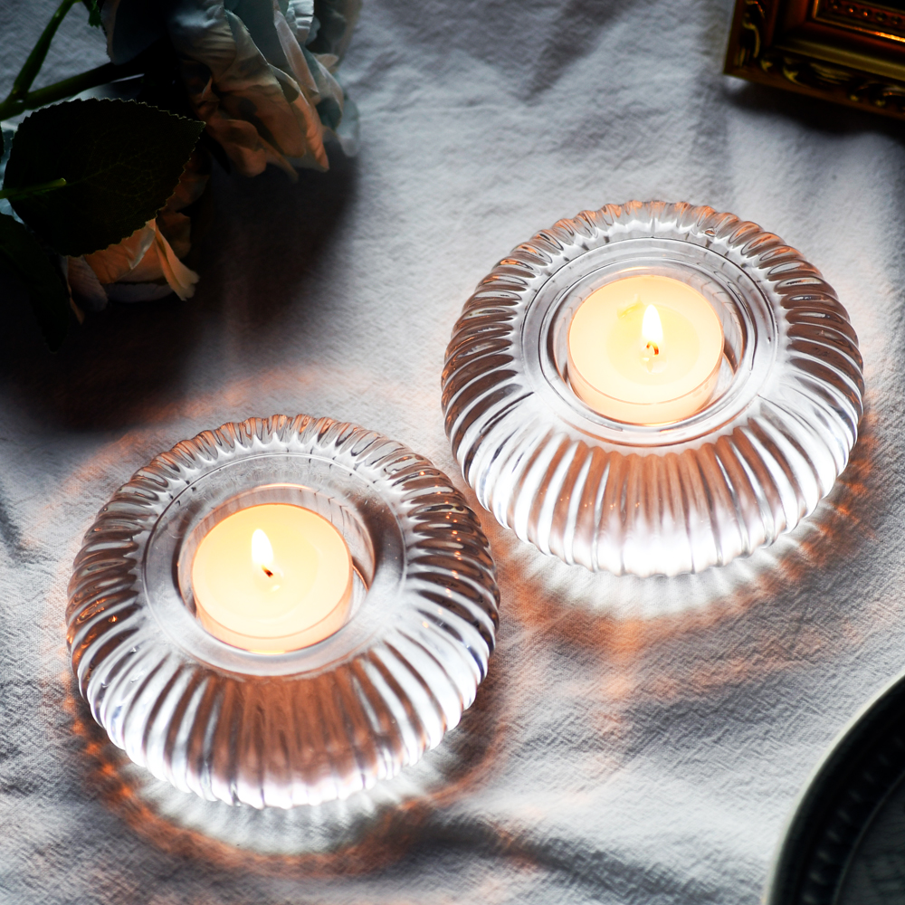 Large Glass Candle Holders