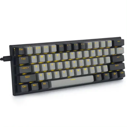 Professional 61-Key LED Backlit Mechanical Gaming Keyboard: USB Wired 60% Mechanical Keyboard