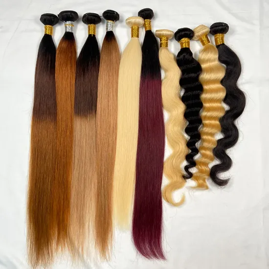 9a 100g SPARK Ombre Brazilian Remy Human Hair Weaving Bundle for Women Weave Hair Extension Black Brown Silky Straight 1b/4/30