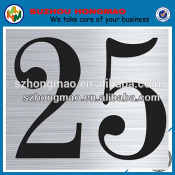 stainless steel house number with screen print