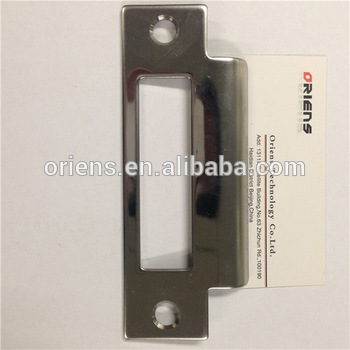 Polishing door lock parts strike plate