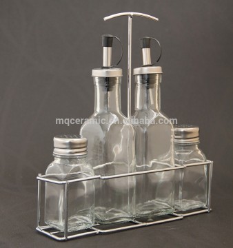 Glass Salt & Pepper Shaker and Oil Bottle set