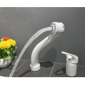 White Pull Out Single Handle Basin Faucet