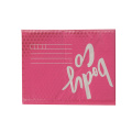 Sobre postal de color rosa expreso con burbujas metálicas
