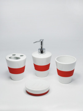 4pcs Ceramic Conical Shape With Silica Ring Bathroom Products