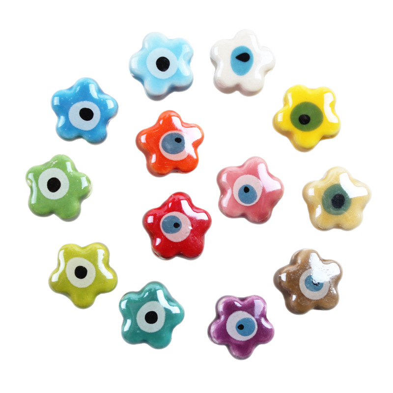 Perles de céramique bricolage perles d'œil de démon coloré 12 mm