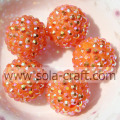 18 * 20 MM Shinny Orange AB Diamentowa żywica Rhinestone Luźne koraliki