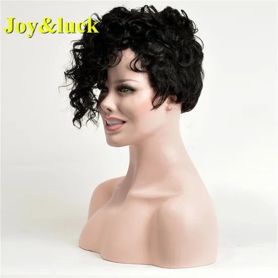 Ladies Hair Wholesale Wigs for Women  African Wigs Black Women Pixie Cut Black Color Kinky Curly Short Synthetic Hair Wigs