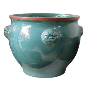 Unique Green and Rust Big Size 24-inch Ceramic Flower Pots