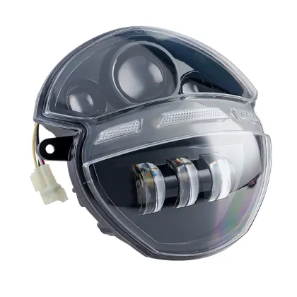 YongJin High Power Black Motorcycle Headlight with DRL for Ducati Monsters