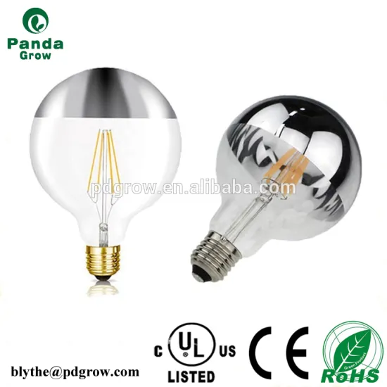 6 watt 8w 4w G95/G80/G125 LED filament bulb globe light lamp half silvery mirror/chrome warm white E26 120V