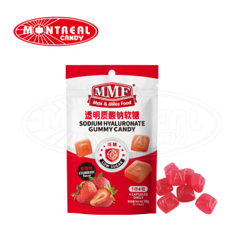 Low sugar OEM sodium hyaluronate fruity gummy candy