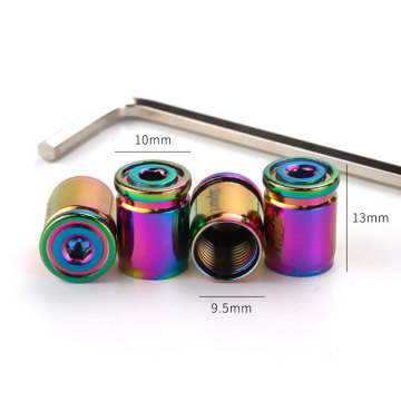 Enhanced Vehicle Security: 4-Piece Set of Universal Sports-Style Anti-Theft Tire Valve Caps and Bumper Modifications
