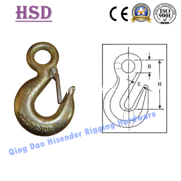 Tipo de ojo Slip Hook, con pestillo, gancho, gancho G80, gancho G70, gancho de seguridad, gancho de elevación, hardware de aparejo, hardware marino, gancho de anclaje