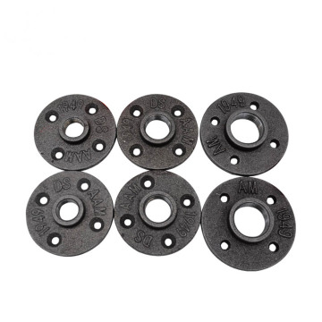 Black Iron Threaded Floor Flange - 1/2 Toilet Connection
