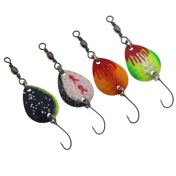 Trout Spoons Ultralight Fishing Lures 2g Metal Bait with Single Hook