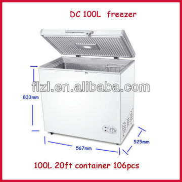 Manufacturer design 12/24V DC 60L 100L dc 12v 24v freezer with DC compressor