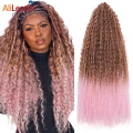 Curvas afro sintéticas Kinky Curly Craiding Extensões de cabelo