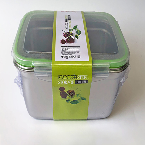 Caja de almuerzo de acero inoxidable 304 Fruta crujiente rectangular