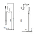 Seawind serşokê Free-Standing Bi Hand Shower