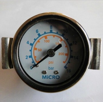 center back connection plastic tire gauge with clamp