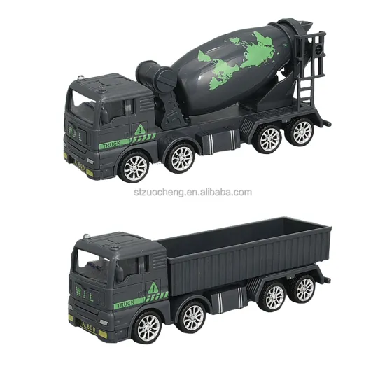 1:55 Scale Plastic Construction Truck Toy: Inertial Engineering Vehicle & Concrete Mixer Truck Playset