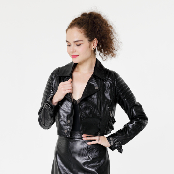 Factory Wholesale Vegan Leather and Shearing Coat