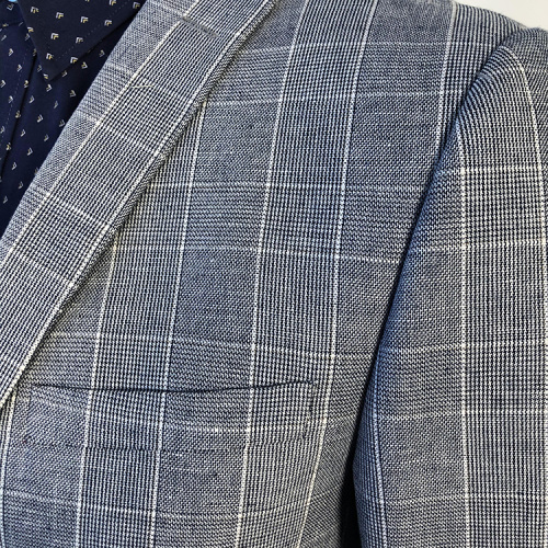 men's sexy chequered Anti-Shrink business suit
