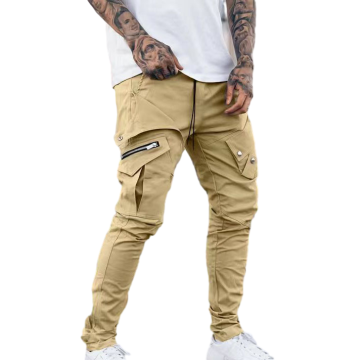 Men's Casual Loose Plus Size Straight Leg Multi-Pocket Sports Overalls Pants