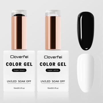 Smalto per unghie in gel di pigmento alto e nero super bianco e nero per manicure francese