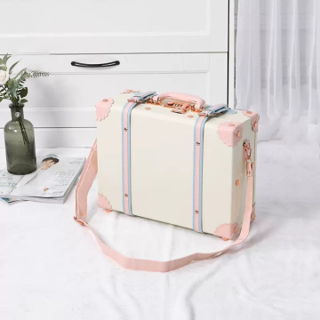 Retro Mini Leather Cosmetic Case - Small Travel Jewelry Case (13 Inch)