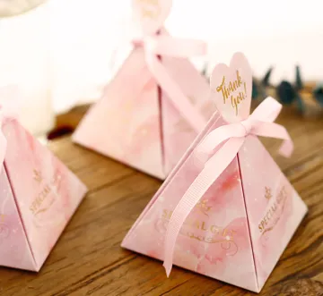 Pink wedding box candy gift