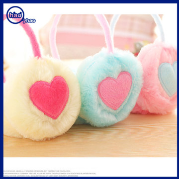 Yhao Amazon Supplier Women's Winter Knit Earmuffs Ear Warmer with Love Pattern Winter Fashion Earmuffs