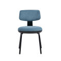 Modern Blue Simple Backrest Iron Legs Restaurant soft Dining Chairs Upholstery chair