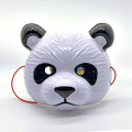 Máscara de panda de PVC com textura peluda branca preta