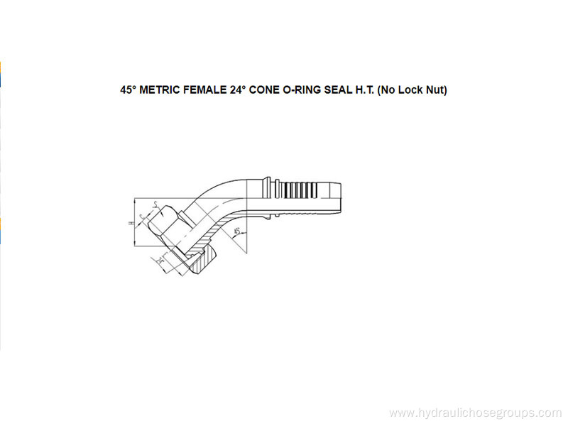 45° Metric Female O-Ring 24° Cone H.T. 20541-T