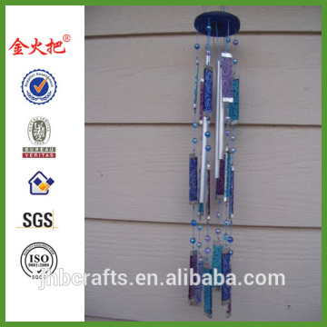 Beautiful Wind Chimes Blue Purple Bars Beads with Metal Chimes