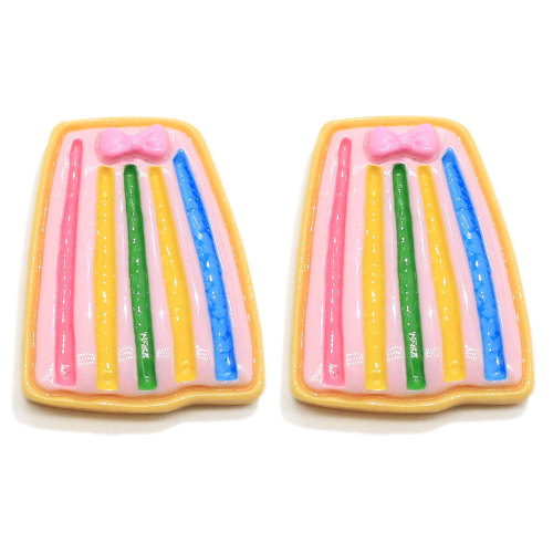 Kawaii 30mm Flatback Striped Dress Resin Cabochons Mini Camera Phone Forma Resina Craft per accessori per mollette per capelli