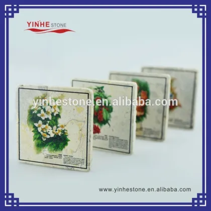 Colorful Customized White Marble Beer and Wine Cup Mat