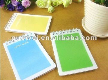 2014New plastic cover spiral notebook