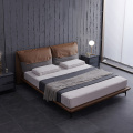 Véritable tissu en cuir King Size Bed Tolster