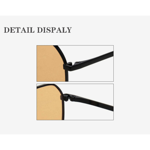 Mellume Geometric Polygonal Metal Polarized Sunglasses Wholesale
