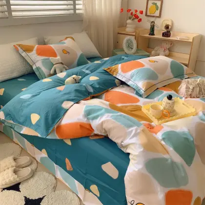 Pebbles bed sheet cover bedding pillowcase set