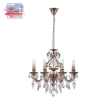 Antique Big Copper Rose Gold Murano Glass Crystal Chandelier for High Ceilings