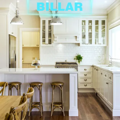 15years Professional Prefab mobile home PVC kitchen cabinets