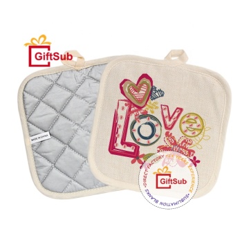 Sublimazione in lino all'ingrosso Sublimation Blank Holders e guanti da forno: portamette quadrate resistenti al calore
