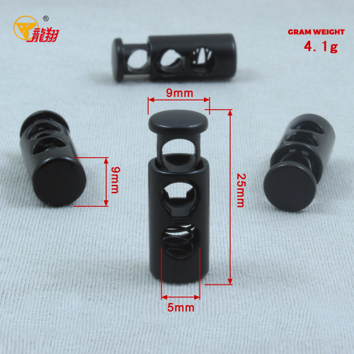 قفل الحبل الربيعي المعدني ذو الفتحة المزدوجة باللون الأسود